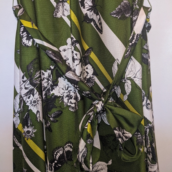 Talbot's Dark Green Butterfly and Flower Dress, Size 6 - Picture 5 of 11
